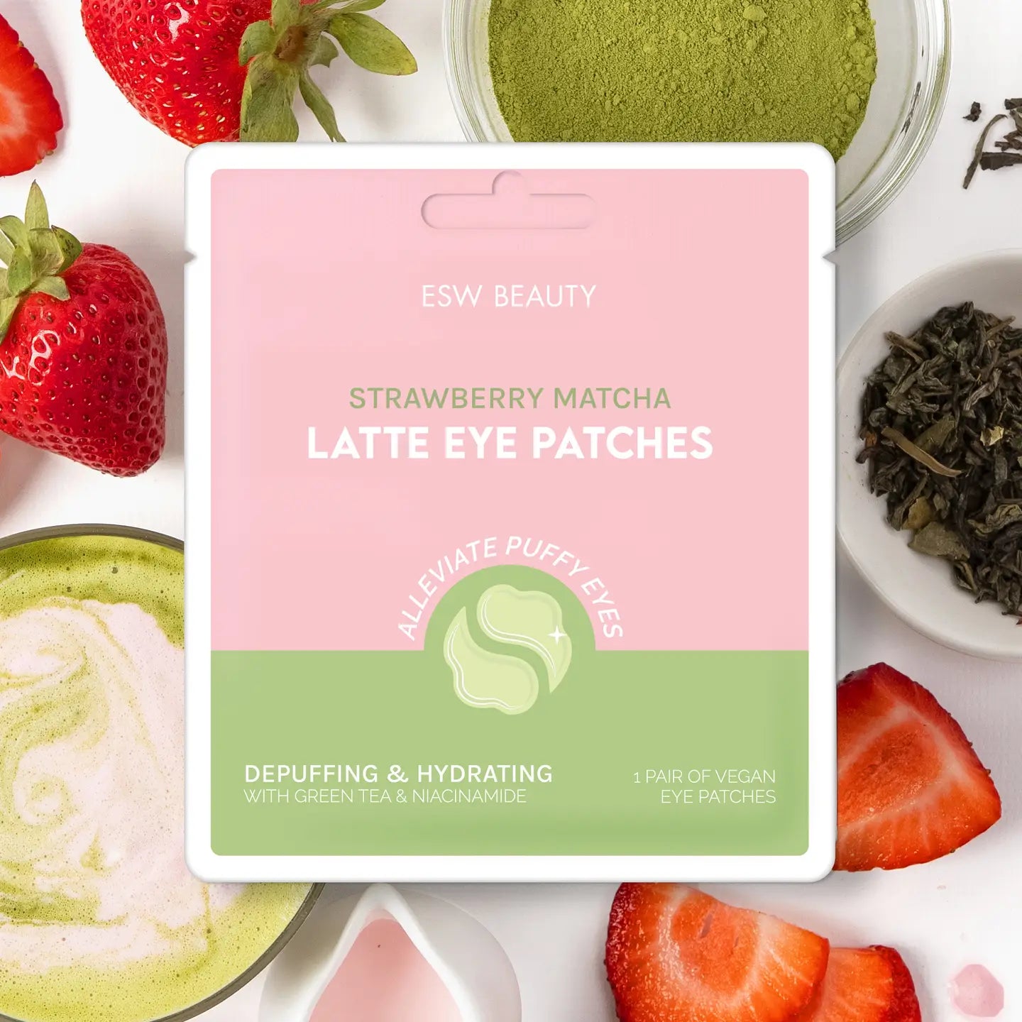 ESW Beauty Strawberry Matcha Latte Depuffing & Hydrating Eye Patches