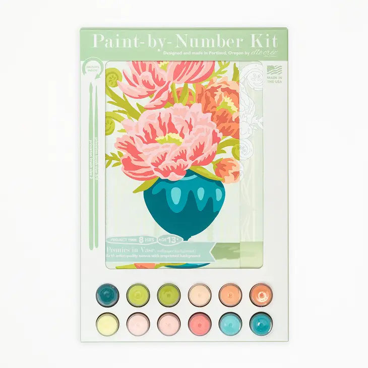 Elle Cree Peonies in Vase Paint-by-Number Kit