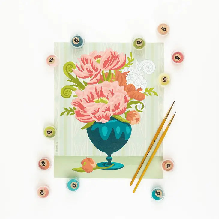 Elle Cree Peonies in Vase Paint-by-Number Kit