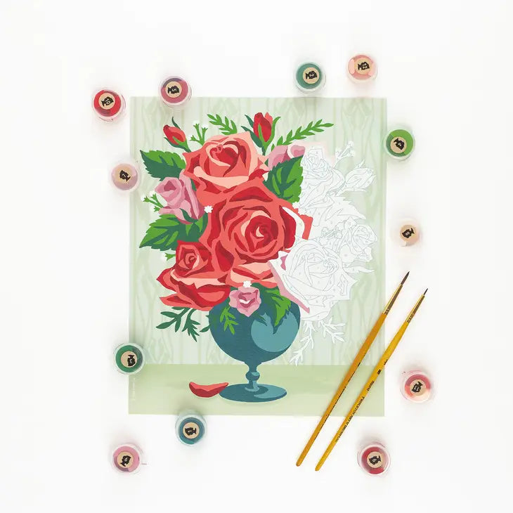 Elle Cree Roses in Vase Paint-by-Number Kit