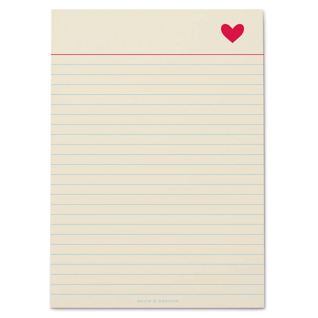 Snow & Graham Heart Notepad