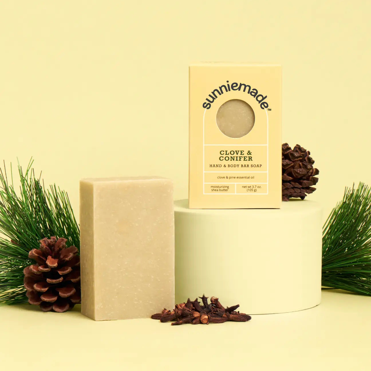 Sunniemade Clove & Conifer Moisturizing Hand & Body Bar Soap